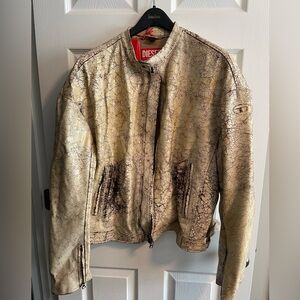 Diesel leather jacket. New, never worn, tags still on.